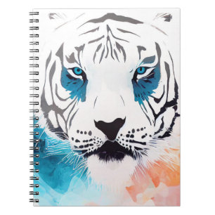 Witte Tijger Wilde Natuur Dierlijke Kleuren Kunst Notitieboek