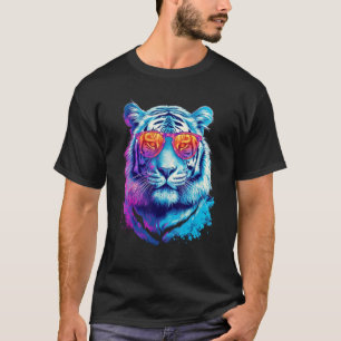 Witte Tijger Zonnebril Kleurrijke Dier Tijger 2 T-shirt