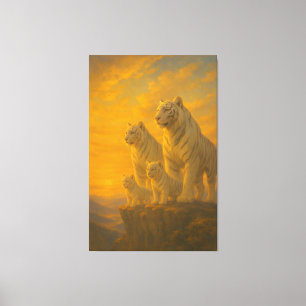 Witte Tijger • Zonovergoten Piek Ancestrale Linie Canvas Afdruk
