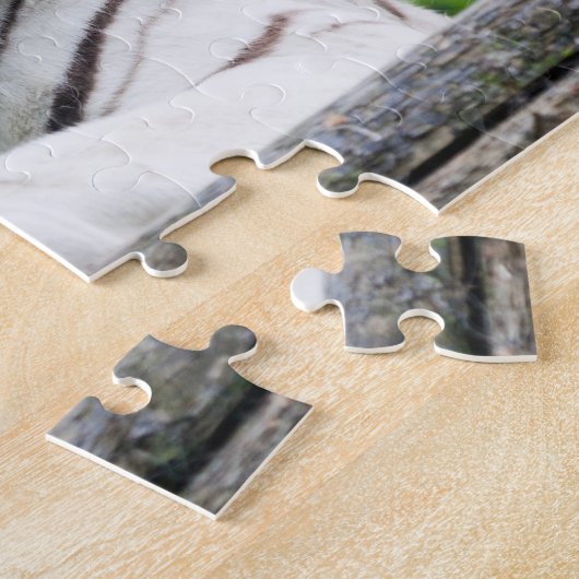 Witte tijgerpuzzel legpuzzel (Zijkant)