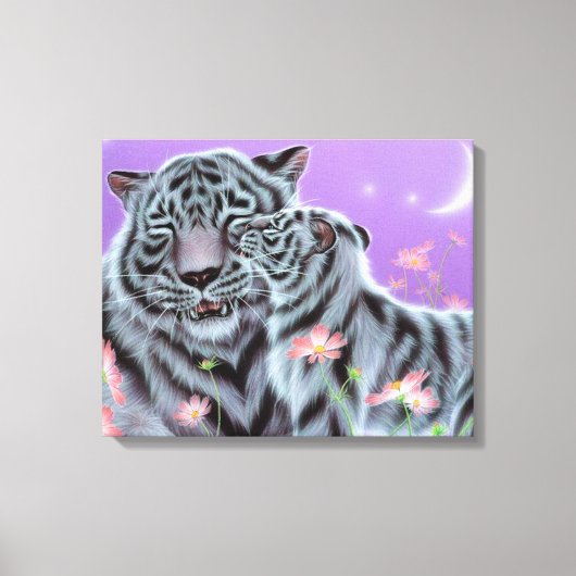 Witte tijgers canvas afdruk (Voorkant)