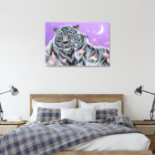 Witte tijgers canvas afdruk (Insitu (Slaapkamer))