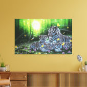 Witte tijgers canvas afdruk (Insitu (Woonkamer))