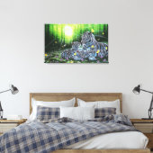 Witte tijgers canvas afdruk (Insitu (Slaapkamer))