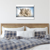 Witte tijgers canvas afdruk (Insitu (Slaapkamer))