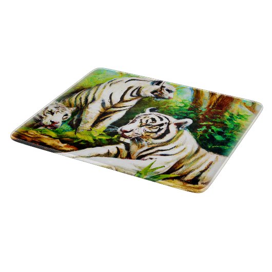 Witte tijgers in het Oerwoud. Bestel nu Snijplank (Hoek)