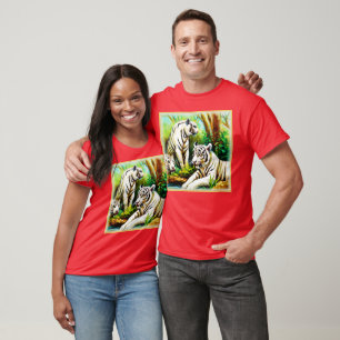 Witte tijgers in het Oerwoud. Bestel nu T-shirt