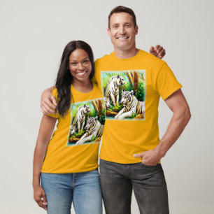 Witte tijgers in het Oerwoud. Bestel nu T-shirt