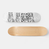 Witte tijgerskateboard skateboard (Horizontaal)