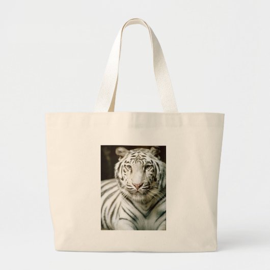 Witte tijgerstrandtas grote tote bag (Voorkant)