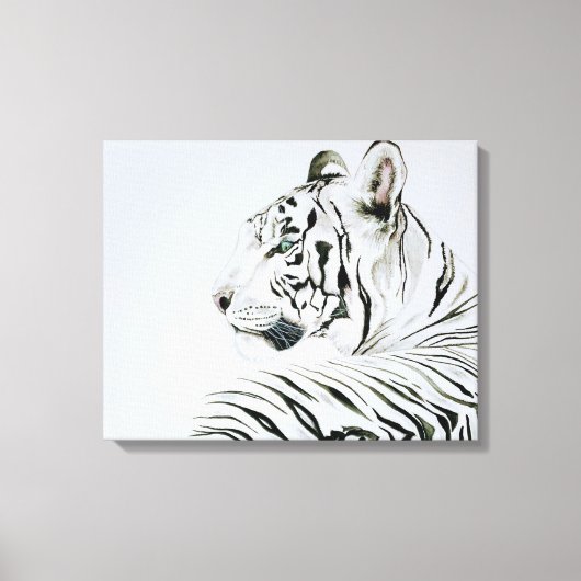 Witte tijgerWaterverf Canvas Afdruk (Voorkant)