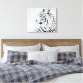 Witte tijgerWaterverf Canvas Afdruk (Insitu (Slaapkamer))
