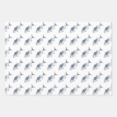 Witte tonijn in marineblauw op wit in groot inpakpapier vel (Voorkant 3)