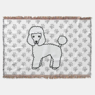 Witte Toy Poodle Schattige Cartoon Hond Deken