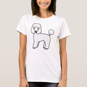 Witte Toy Poodle Schattige Cartoon Hond T-shirt