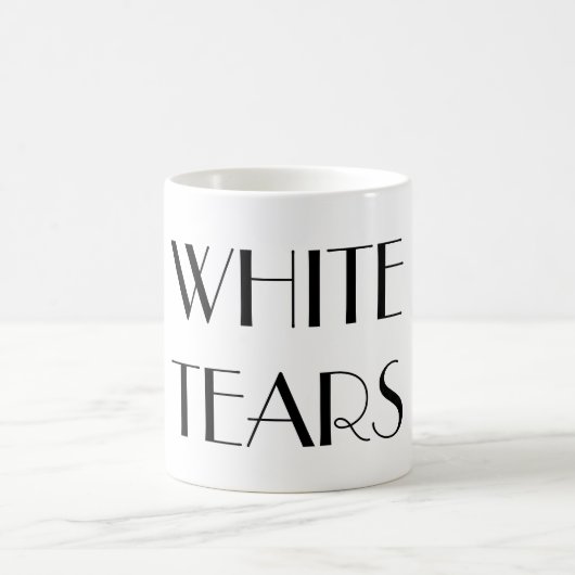 Witte tranen Mok in Fancy tekst (Center)