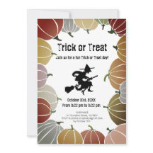 Witte Trick or treat Spooky Flying Witch Pumpkins
