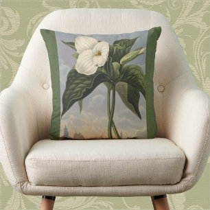 Witte Trillium Bosbloem uit de Oude Tijd Kussen