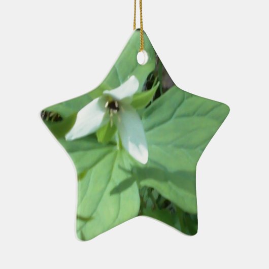 witte trillium met groenvoer keramisch ornament (Rechts)