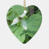 witte trillium met groenvoer keramisch ornament (Rechts)