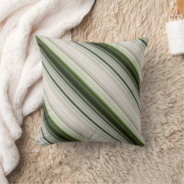 Witte Trilliums Witte en Groene Streep en Plaid Kussen