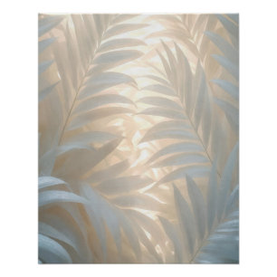 Witte tropen, palmbladeren waterverf perfect poster