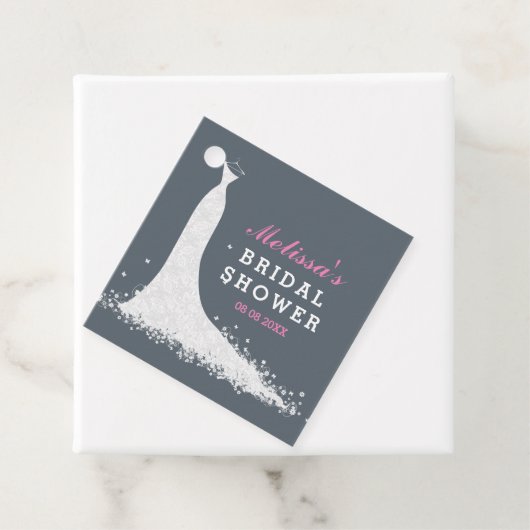 Witte trouwjurk Vrijgezellenfeesten sjabloon Bedankjes Labels (In situ)