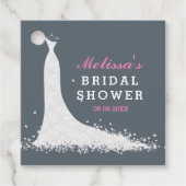 Witte trouwjurk Vrijgezellenfeesten sjabloon Bedankjes Labels (Voorkant)