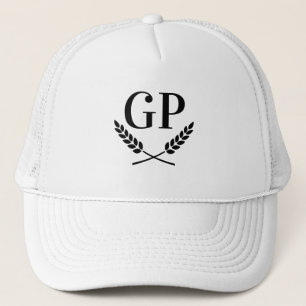 Witte trucker hoed met laurel crest monogram logo pet
