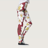 Witte Tuinbloemen:  streep Leggings (Rechts)