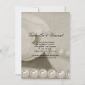 Witte Tulp Bloem en Parels Save the Date (Voorkant)