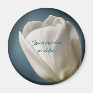 Witte Tulp Bloem Gepersonaliseerd Magneet