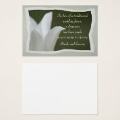 Witte Tulp Bruiloft Liefdadigheid Favor Kaart (Voorkant /achterkant)