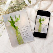 Witte tulp in melkfles bruiloft Bewaar de datum Save The Date