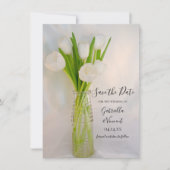 Witte tulp in melkfles bruiloft Bewaar de datum Save The Date (Voorkant)