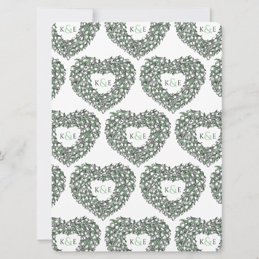 Witte tulp zwarte inkt met zwarte inkt kaart (Achterkant)