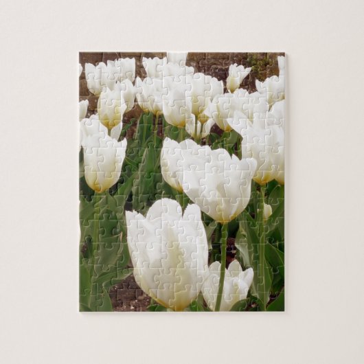 Witte Tulpbloemen Legpuzzel (Verticaal)
