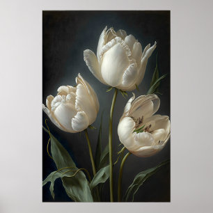 Witte tulpen bloem kunstprint poster