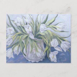 Witte tulpen briefkaart