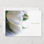 Witte Tulpen bruids douche uitnodiging (Achterkant)