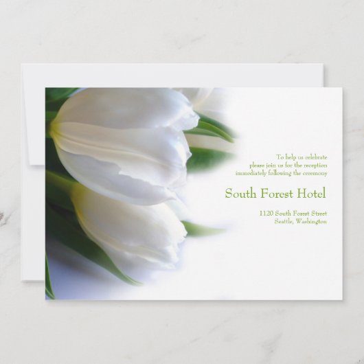 Witte Tulpen bruiloft uitnodiging (Achterkant)