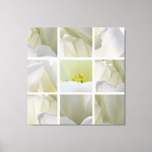 Witte tulpen in het kwadraat - Kunst op canvas