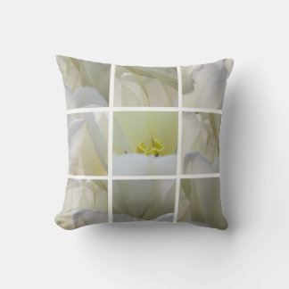 Witte tulpen in het kwadraat - Kunstfotografie Kussen