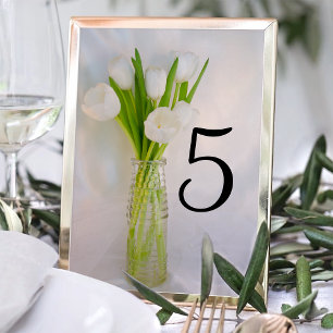 Witte tulpen in melkfles kaart
