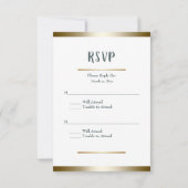 Witte tulpen met goud, bruiloft RSVP kaartje (Achterkant)