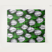 Witte tulpen met groene bladeren wandkleed (Voorkant (horizontaal))