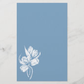 Witte Tulpen op Dusk Blue Briefpapier (Voorkant)