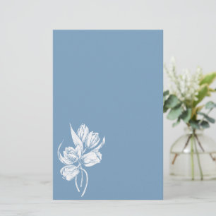 Witte Tulpen op Dusk Blue Briefpapier