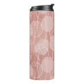  witte tulpen roze achtergrond thermosbeker (Gedraaid links)