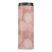  witte tulpen roze achtergrond thermosbeker (Achterkant)